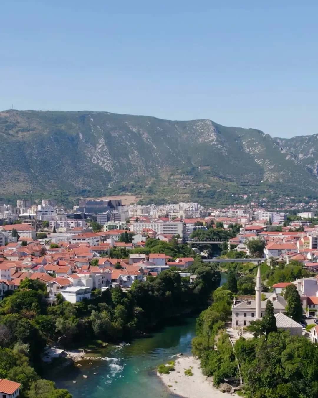 Mostar and the Neretva valley seen from above