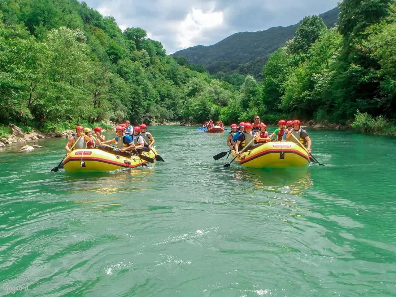Rafting boats on the Una river